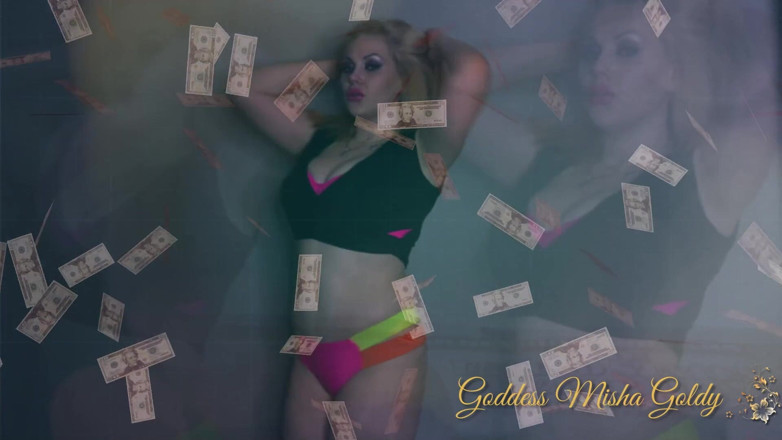 Goddess Misha Goldy: Piggy, tu ne peux me satisfaire qu’avec ton argent !