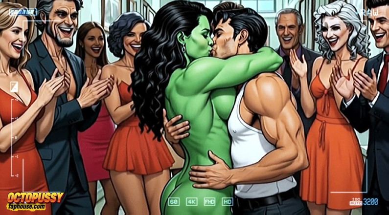 Octopussy Lovers Club: Naked Witch with Big Green Ass at Halloween Party Seduces...