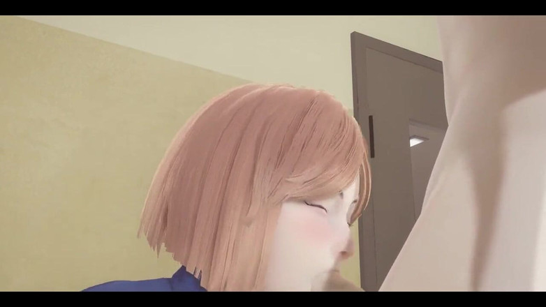 HentaiTubes: Jujutsu Kaisen Хентай - Nobara Kugisaki делает минет и трахается - японское азиатское аниме-порно-игру