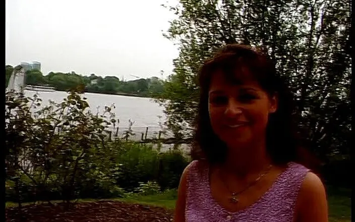 Lucky Cooch: Brunette chick has a nice conversation at the outdoors interview