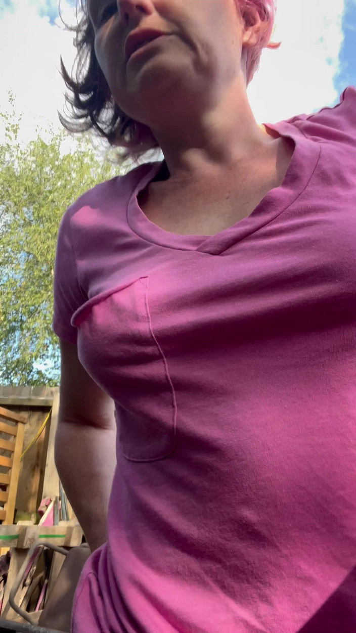 Pissing Paradise: Pissing Outdoors Followed by Chatting with My Tits Out