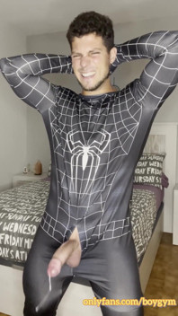 Big Load with No Hands! Spiderman Outfit