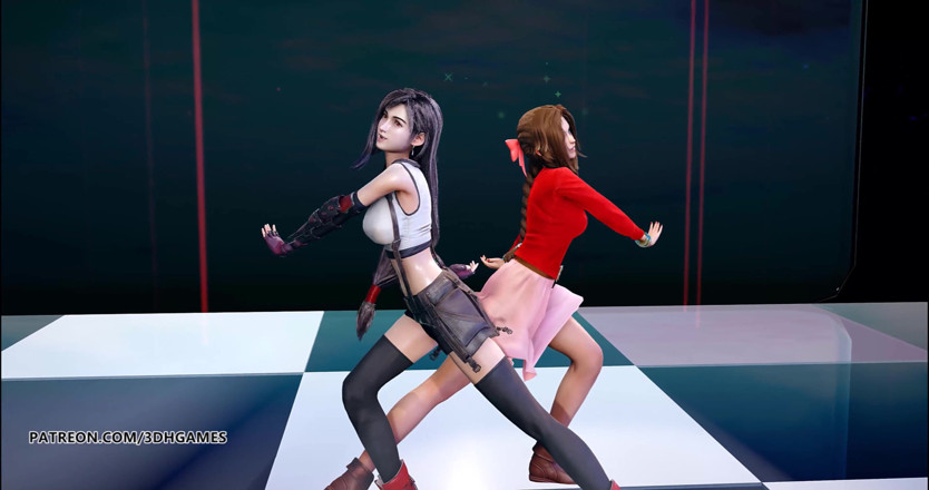 3D-Hentai Games: Berry good - Mellow Mellow, Tifa Lockhart Aerith, sexy striptease final...