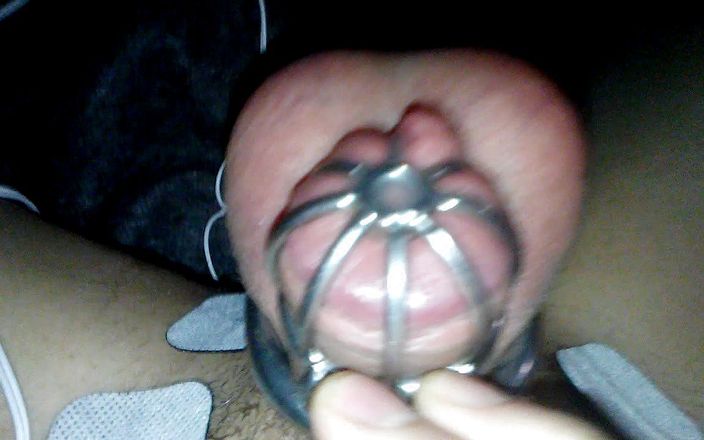 Pretty Sissy Sadie: Pretty sissy Sadie caged e-stim orgasm