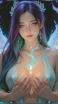 Fantasy Niebiański duch dziki huntress Zanurzenie mydła palce głęboko