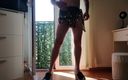 Morbidity: Cumshot on the Window in Lingerie and Heels