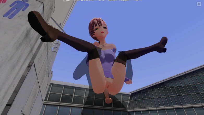 H3DC: Sex anal 3D HENTAI cu o stăpână pe acoperișul centrului comercial