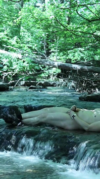 Flexing by the Waterfall, Trying to Sneak a Little Private Moment…