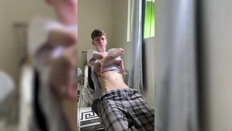 Kedoimath: Skinny Blonde Twink Taking off His Clothes and Showing His...