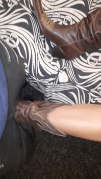 Leather Dress and Cowboy Boots
