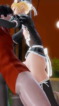 Yaoi - sexy criada gato femboy es follada en público