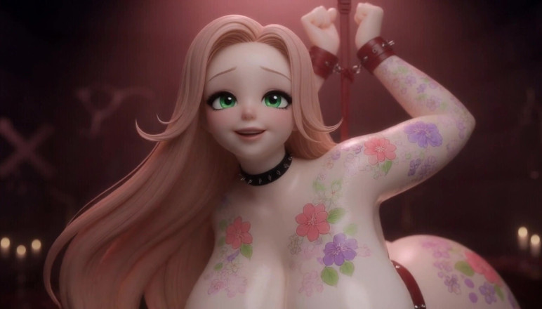 Stories&Anime: Submissive Slave BDSM Bondage Training - Pink Blonde