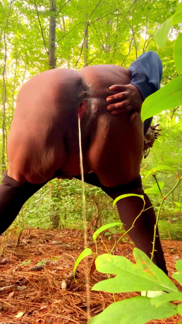 Taking a Pee Break in the Woods