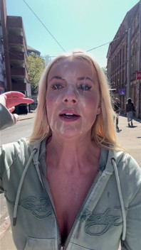 Blonde MILF Emily Walters' Post Huge Facial Cum Walk