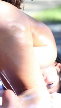 Reena Sky & Vanessa Veracruz, sweet and hot oiled lesbians in the pool