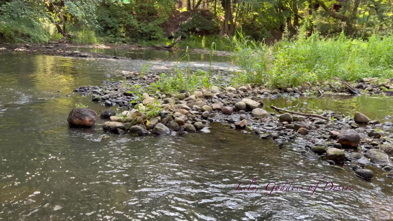 Lily, Goddess of Desire: Cute Teen in Costume Playing in the River Like in...