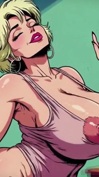 Stile classico del cartone animato donne nude in cucina