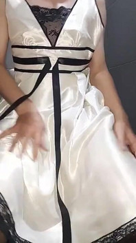White Satin Dress Fetish
