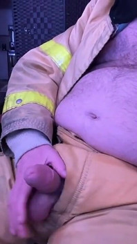 Firefighter Jerkoff and Cum