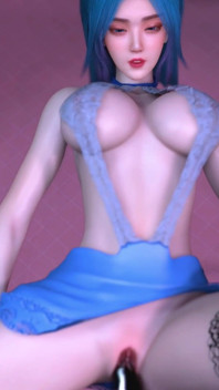 3d cosplay del pelo azul desnuda sus tetas perfectas se follaron tan duro