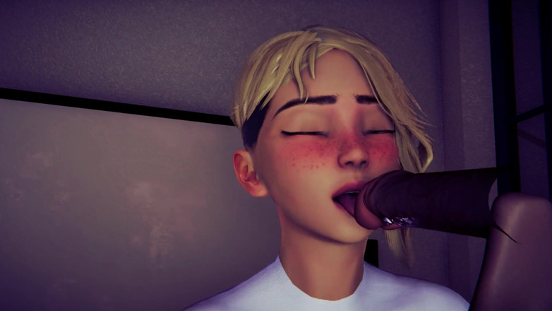 Waifu club 3D: Gwen olizuje hlavu ptáka, dokud se neuděláš