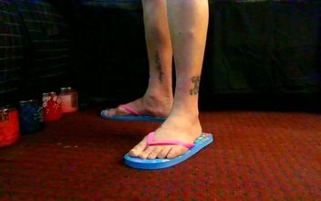 Cotton Candy Flip Flop Foot Fetish