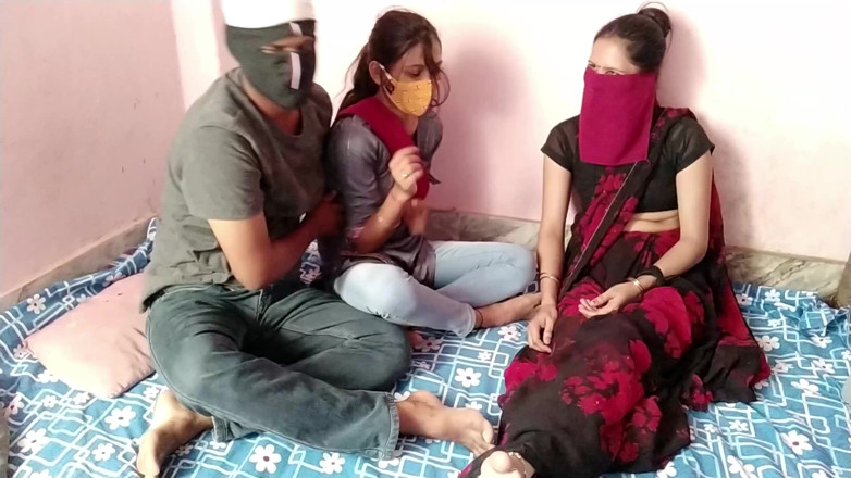 HousewifeGeeta: Fucked Neighbor Stepmom and Girl Together! Desi Threesome in Hindi
