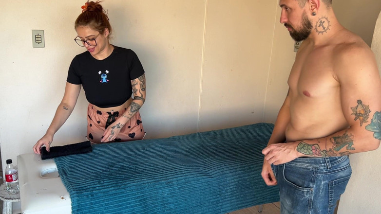 Camila Vegas: Busty Redhead Gives Erotic Massage with Happy Ending Boobs in...