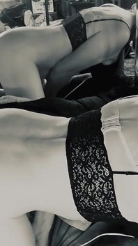 Sissy White Boy Learning to Take Two Big Black Cocks.