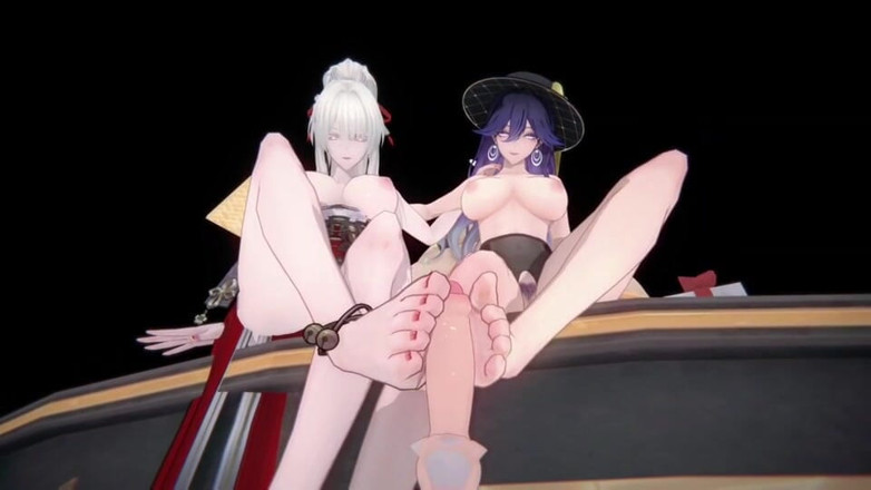 NSFWOtaku: Wuthering waves - lucilla x hiyuki FFM sesso -animazioni hentai 3d