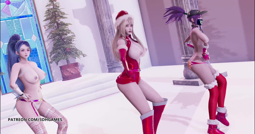 3D-Hentai Games: [MMD] 我想要的圣诞节就是你 ahri akali Kaisay Sex Dance League of Legends KDA