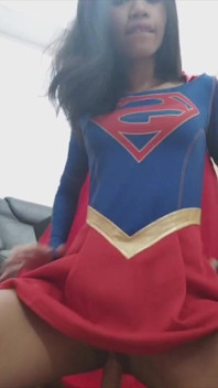 Cosplay Super Girl Riding Dildo