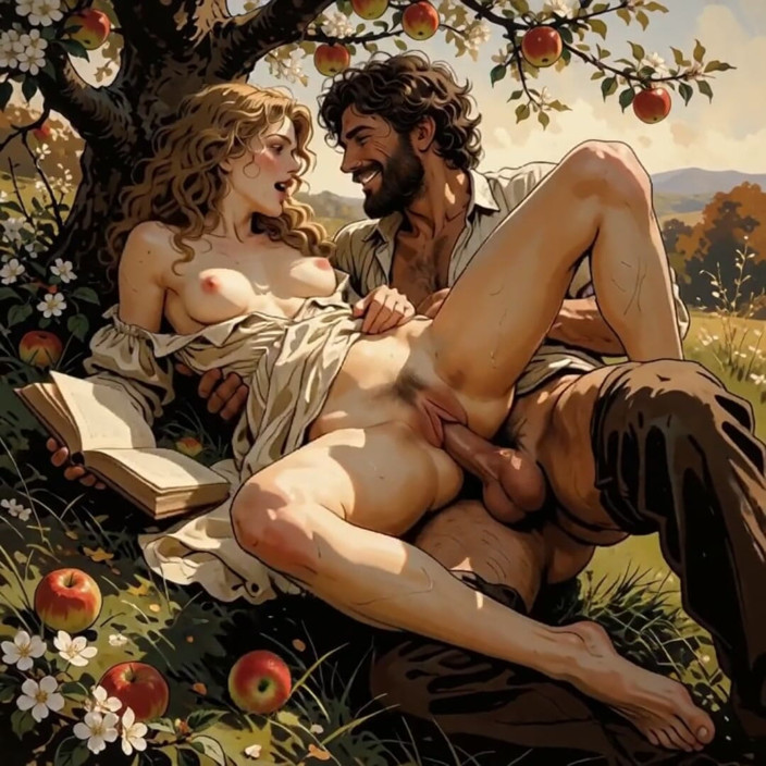My night collection: She Kept Reading Under the Apple Tree While He Finished...