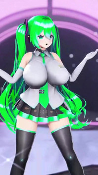 Hatsune Miku Obrovská prsa svlékání tanec Hentai Vocaloid Bibbidiba Píseň Mmd 3D barva zelených vlasů Edit Smixix