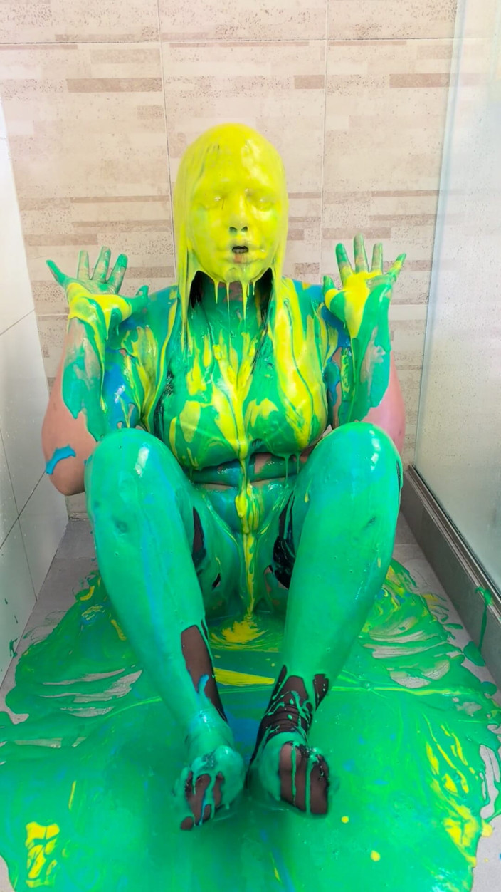 anabel693: Dirty and Play Covered in Colorful Pastry Cream and Wet...