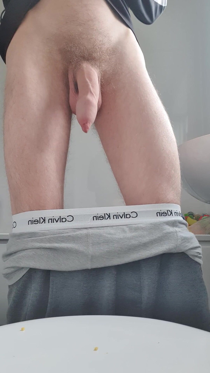 Adamross: Skinny Twink Bending Over and Playing with Cock Close up