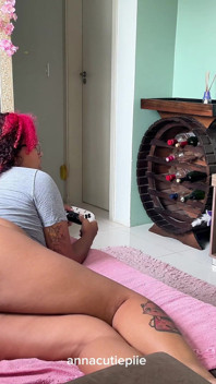 Chubby Gamer Girl Farting in Thong Big Ass Relaxing Gaming Session