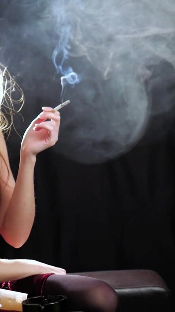 Russian Smokers: Russian Beauty Lost in Cigarette Smoke Haze