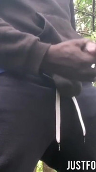 Jerking off Until Shot Thick Loads in the Forest