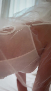 White Masked Bride Ass up Doggy Tease
