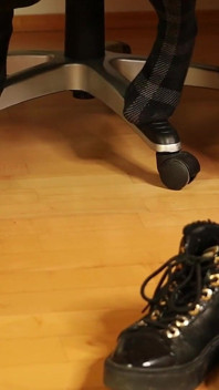 Plaid Tights & Stylish Sneakers - Dangling, Shoeplay & Foot Focus