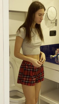 Beautiful Teen Going to Pee