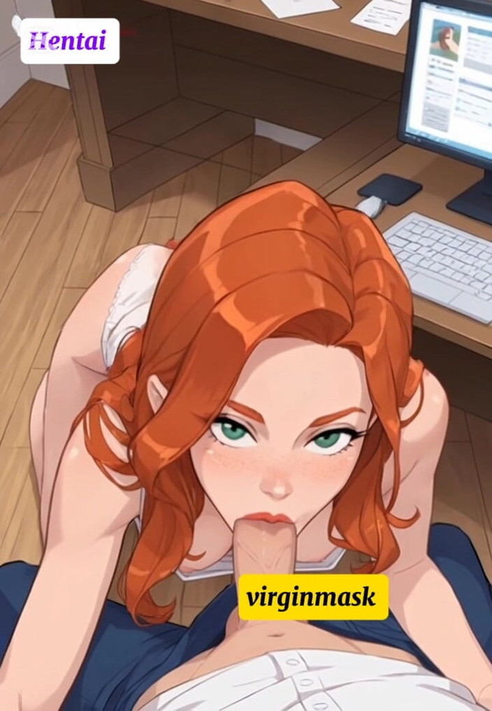 Virgin masks: Табуированная офисная измена дамы-босса с большим членом!