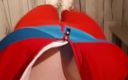 Froilein P: Rote leggings benetzen, wenn sie über dich hocken