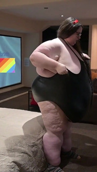 SSBBW Sexy Fat Black Leather Suit