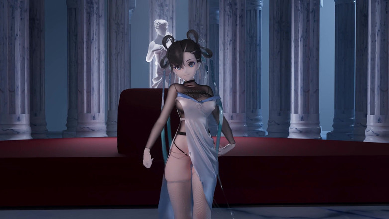 MikuMotion: [mmd] Fantasy Tower Magnólie nahoru a dolů Cheongsam Černé hedvábné tanga...