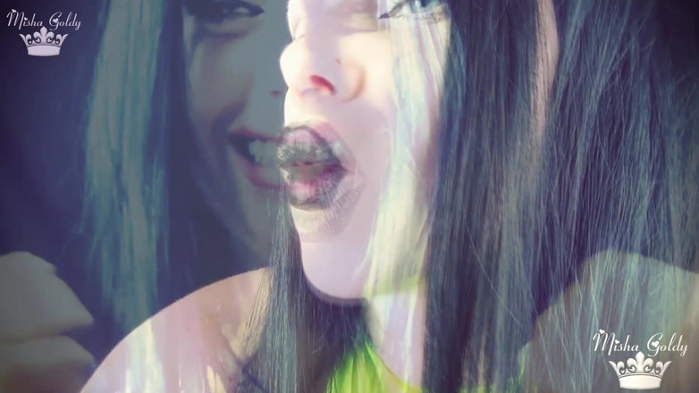 Goddess Misha Goldy: Glanzende lippen en grote tieten geestneukpartij met Joi en sperma...