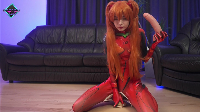 Karneli Bandi: Asuka Langley Soryu training her holes.Karneli Bandi