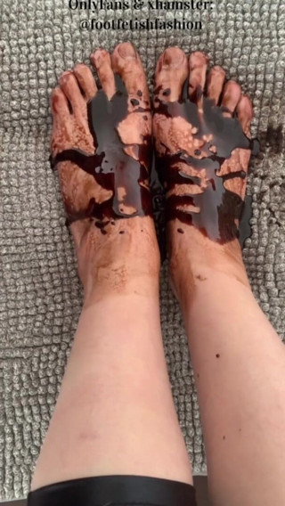 FootFetishFashion: Foot massage with chocolate, part 2/2
