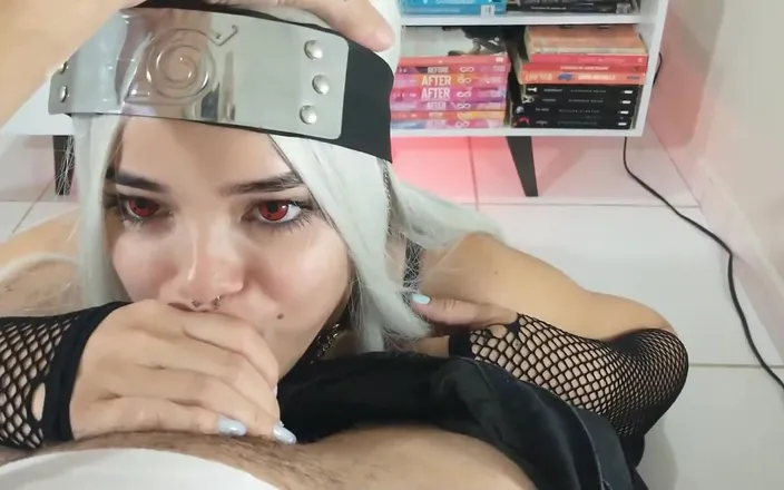 Ragnar Blanc: White Wolf Ofc - Blowjob with Sharingan Cosplay Anime Naruto with...